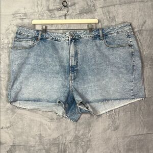 Old Navy Light Wash OG Straight Hi Rose Cut Off Denim Shorts Size 28